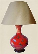 ALEXANDERS 34 CM  BUTTERFLY/RED THICK BASKET LAMP